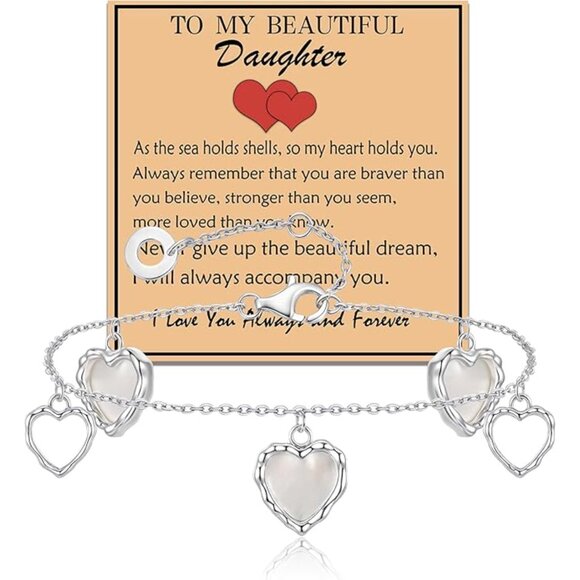 Sterling Silver Interlocked Hearts Bracelet Adjustable NWT - Picture 5 of 5